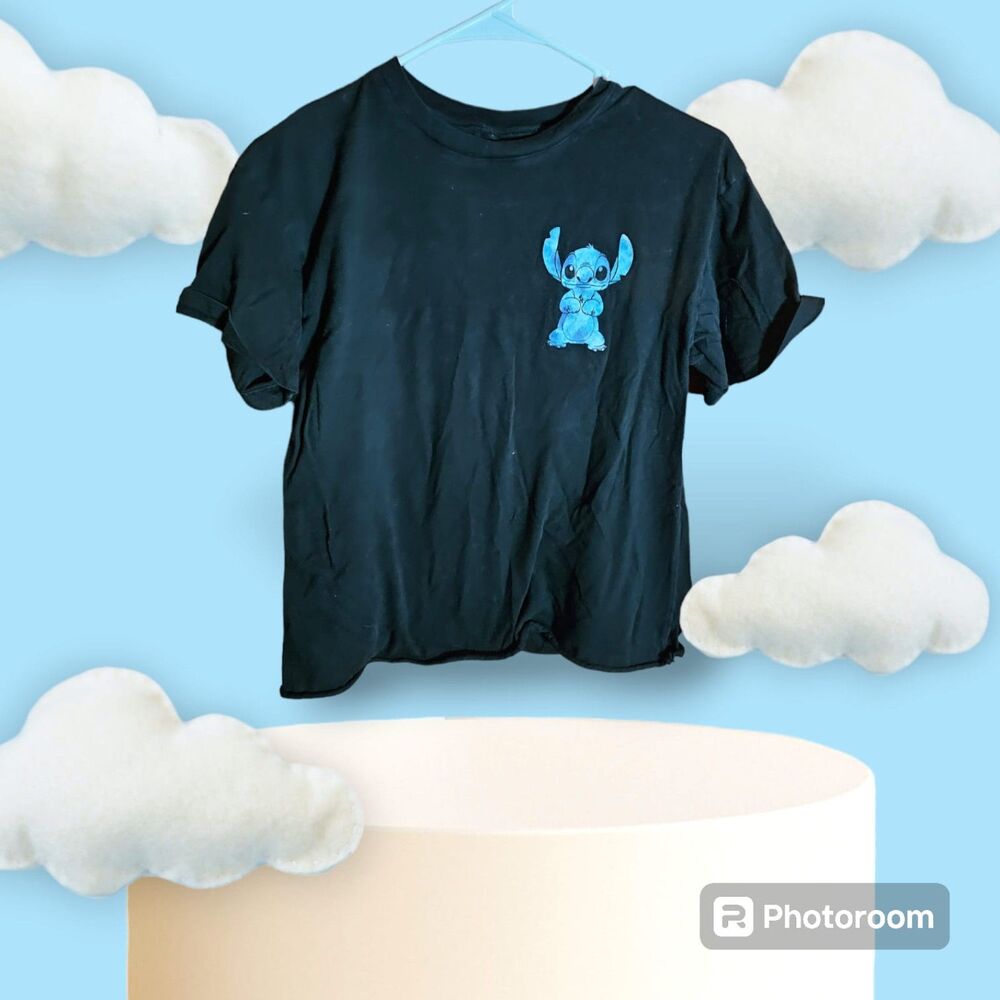 Disney‎ Stitch Black T-Shirt Size S (OS 429)